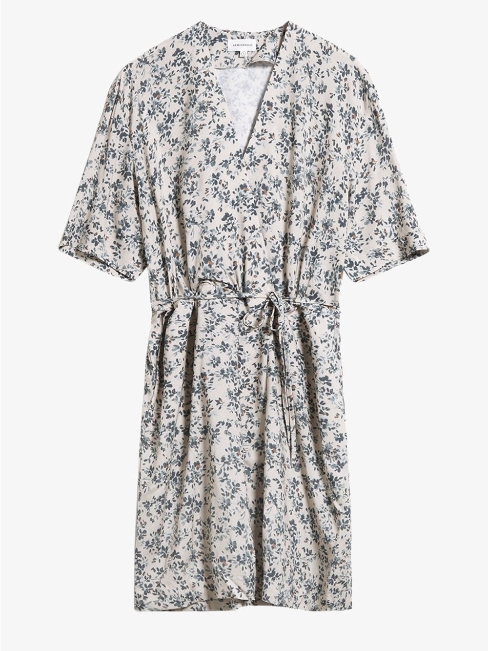 Armedangels V-Neck Floral Tie-Waist Dress - Medium